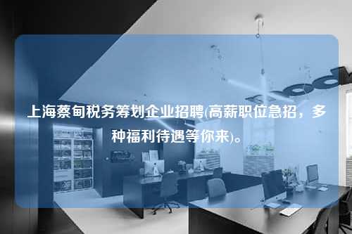 上海蔡甸税务筹划企业招聘(高薪职位急招，多种福利待遇等你来)。  第1张